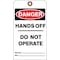 See All Industries Danger Tag, Machine and Operational, Cardstock, 7 in H x 4 in W, White, Rectangle, 25 PK DTUF-G32 - alternate 1