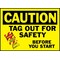Brady Caution Label, Instruction, Polyester, 3 1/2 in H x 5 in W, Rectangle, 5 PK 86251 - alternate 1