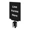 Tensabarrier Acrylic Sign, Black, Line Forms Here S17-P-33-7X11-V-HDSB-1701-33 - alternate 1