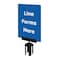 Tensabarrier Acrylic Sign, Blue, Line Forms Here S17-P-23-7X11-V-HDSB-1701-33 - alternate 1