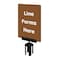 Tensabarrier Acrylic Sign, Brown, Line Forms Here S17-P-46-7X11-V-HDSB-1701-33 - alternate 1