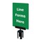 Tensabarrier Acrylic Sign, Green, Line Forms Here S17-P-28-7X11-V-HDSB-1701-33 - alternate 1