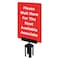 Tensabarrier Acrylic Sign, Red, Please Wait Here For The Next Available Associate, Unfinished S15-P-21-7X11-V-HDSB-1701-33 - alternate 1