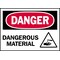 Brady Warning Label, Dangerous Material, Polyester, 5 in W, 3 1/2 in H 86124 - alternate 1