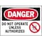 Brady Danger Label, Instruction, 5 In. W, PK5, 86129 86129 - alternate 1