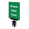 Tensabarrier Acrylic Sign, Green, Please Wait Here S21-P-28-7X11-V-HDSB-1701-33 - alternate 1