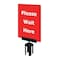 Tensabarrier Acrylic Sign, Red, Please Wait Here, Unfinished S21-P-21-7X11-V-HDSB-1701-33 - alternate 1