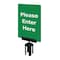 Tensabarrier Acrylic Sign, Green, Please Enter Here S01-P-28-7X11-V-HDSB-1701-33 - alternate 1
