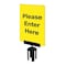 Tensabarrier Acrylic Sign, Yellow, Please Enter Here S01-P-35-7X11-V-HDSB-1701-33 - alternate 1