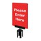 Tensabarrier Acrylic Sign, Red, Please Enter Here S01-P-21-7X11-V-HDSB-1701-33 - alternate 1