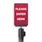 Tensabarrier Acrylic Sign, Red, Please Enter Here S01-P-21-7X11-V-HDSB-1701-33 - alternate 3
