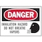 Brady Danger Label, 3 1/2 in H, 5 in W, Polyester, Horizontal Rectangle, English, 86143, PK5 86143 - alternate 1