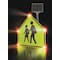Tapco LED School Zone Sign, School Crossing, Black/Fluorescent Yellow Green, 36" W, 36" H 2180-00215 - alternate 1