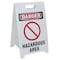 See All Industries Floor Safety Sign, 20 in H, 12 in W, Corrugated Plastic, Triangle, English, TP-DHAZA TP-DHAZA - alternate 1