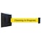 Tensabarrier Retractable Belt Barrier, 15 ft Length, Cleaning in Progress, Black 897-15-S-33-NO-YCX-C - alternate 1