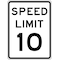 Lyle Speed Limit 10 Traffic Sign, 24 in H, 18 in W, Aluminum, Vertical Rectangle, R2-1-10-18HA R2-1-10-18HA - alternate 1