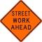 Lyle Street Work Ahead Traffic Sign, 30 in Height, 30 in Width, Aluminum, Diamond, English W20-1D-ST-30HA - alternate 1