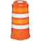 Zoro Select Traffic Barrel, HDPE, Engineer, 41 1/2 in Height, 18 Length, 9 lb, White/Orange 03-780-6EG - alternate 2
