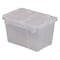Orbis Attached Lid Container, 4.48 gal Volume Cap., 15 1/4 in L, 10 7/8 in W, 9 7/8 in H, Plastic, Clear FP06 Clear - alternate 1