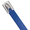 Panduit Cable Tie, 14-1/2 in L, 4 in Max Bundle Dia., Blue, 316 Stainless Steel, 250 lb Strength, 50 PK MLTFC4H-LP316BU - alternate 1