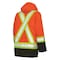 Tough Duck Men's Hi-Vis Safety Parka, 300D Poly Oxford with PU Coating, Orange, Xl S17611 - alternate 2