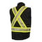 Tough Duck Men's Hi-Vis 5-in-1 Safety Jacket, 300D Poly Oxford with PU Coating, Black, LT S42641 - alternate 7