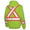 Tough Duck High Visibility Hooded Sweatshirt, 2, R, Polyester, Green/Yellow, M S49411 - alternate 3