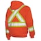 Tough Duck High Visibility Hooded Sweatshirt, 2, R, Polyester, Orange, 2XL S49421 - alternate 3