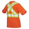 Tough Duck High Visibility Short Sleeve Shirt, 2, R, Polyester, Orange, S S39211 - alternate 2