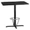 Flash Furniture Rectangle Laminate Table, 24" W, 42" L, 43.125" H, Laminate, Wood Grain XU-BLKTB-2442-T2230B-3CFR-GG - alternate 1