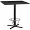 Flash Furniture Square Laminate Table, Laminate Top, Wood Grain XU-BLKTB-4242-T3333B-4CFR-GG - alternate 1