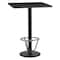 Flash Furniture Square Table-RD Base, Laminate Blk, 24", Square, Laminate, Wood Grain XU-BLKTB-2424-TR18B-3CFR-GG - alternate 1