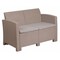 Flash Furniture Lt Gray Rattan Loveseat w/ All-Weather Cushions DAD-SF2-2-GG - alternate 1