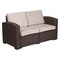 Flash Furniture Chocolate Rattan Loveseat w/All-Weather Cushions DAD-SF1-2-GG - alternate 1