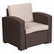 Flash Furniture Chocolate Rattan Chair w/All-Weather Beige Cushion DAD-SF1-1-GG - alternate 1