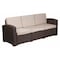 Flash Furniture Chocolate Rattan Sofa w/All-Weather Beige Cushions DAD-SF1-3-GG - alternate 1