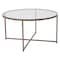 Flash Furniture Greenwich Collection Coffee Table - Modern Clear Glass Accent Table with Crisscross Brushed Gold Frame NAN-JH-1786CT-GG - alternate 1