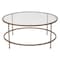 Flash Furniture Astoria Collection Round Coffee Table - Modern Clear Glass Coffee Table with Brushed Gold Frame NAN-JN-21750CT-GG - alternate 1