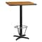 Flash Furniture Square Laminate Table, 24" W, 24" L, 43.125" H, Laminate, Wood Grain XU-NATTB-2424-T2222B-3CFR-GG - alternate 1