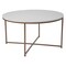 Flash Furniture Hampstead Collection Coffee Table - Modern White Finish Accent Table with Crisscross Brushed Gold Frame NAN-JH-1787CT-GG - alternate 1