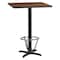 Flash Furniture Square Laminate Table, 30" W, 30" L, 43.125" H, Laminate, Wood Grain XU-WALTB-3030-T2222B-3CFR-GG - alternate 1