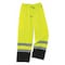 Ergodyne High Visibility Rain Pants, Polyester/Polyurethane Coating, Elastic Closure, Size S 8915BK - alternate 1