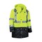 Ergodyne Hi-Vis Rain Jacket, Polyester/Polyurethane Coating, Class 3 Type R, Lime/Black, Xl 8365BK - alternate 1