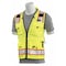 Deltaplus Deluxe Surveyor Vest Lime MD, 100% polyester solid front, mesh back, Hi Viz Lime, Size Medium 62385 - alternate 1