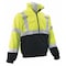 Deltaplus Hi-Vis Bomber Jacket, 300D Polyester with PU Coating, Hi-Viz Lime/Black, M 63345 - alternate 1