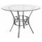Flash Furniture Round Dining Table, Silver Metal, Rnd Glass, 42", Glass, Clear XU-TBG-21-GG - alternate 1