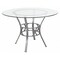 Flash Furniture Round Dining Table, Silver Metal, Rnd Glass, 45", Glass, Clear XU-TBG-20-GG - alternate 1