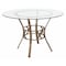 Flash Furniture Round Dining Table, Matte Gold, Rnd Glss, 45", Glass, Clear XU-TBG-2-GG - alternate 1