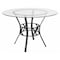 Flash Furniture Round Dining Table, Black Metal, Round Glss, 45", Glass, Clear XU-TBG-5-GG - alternate 1