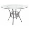 Flash Furniture Round Dining Table, Silver Metal, Rnd Glass, 48", Glass, Clear XU-TBG-19-GG - alternate 1